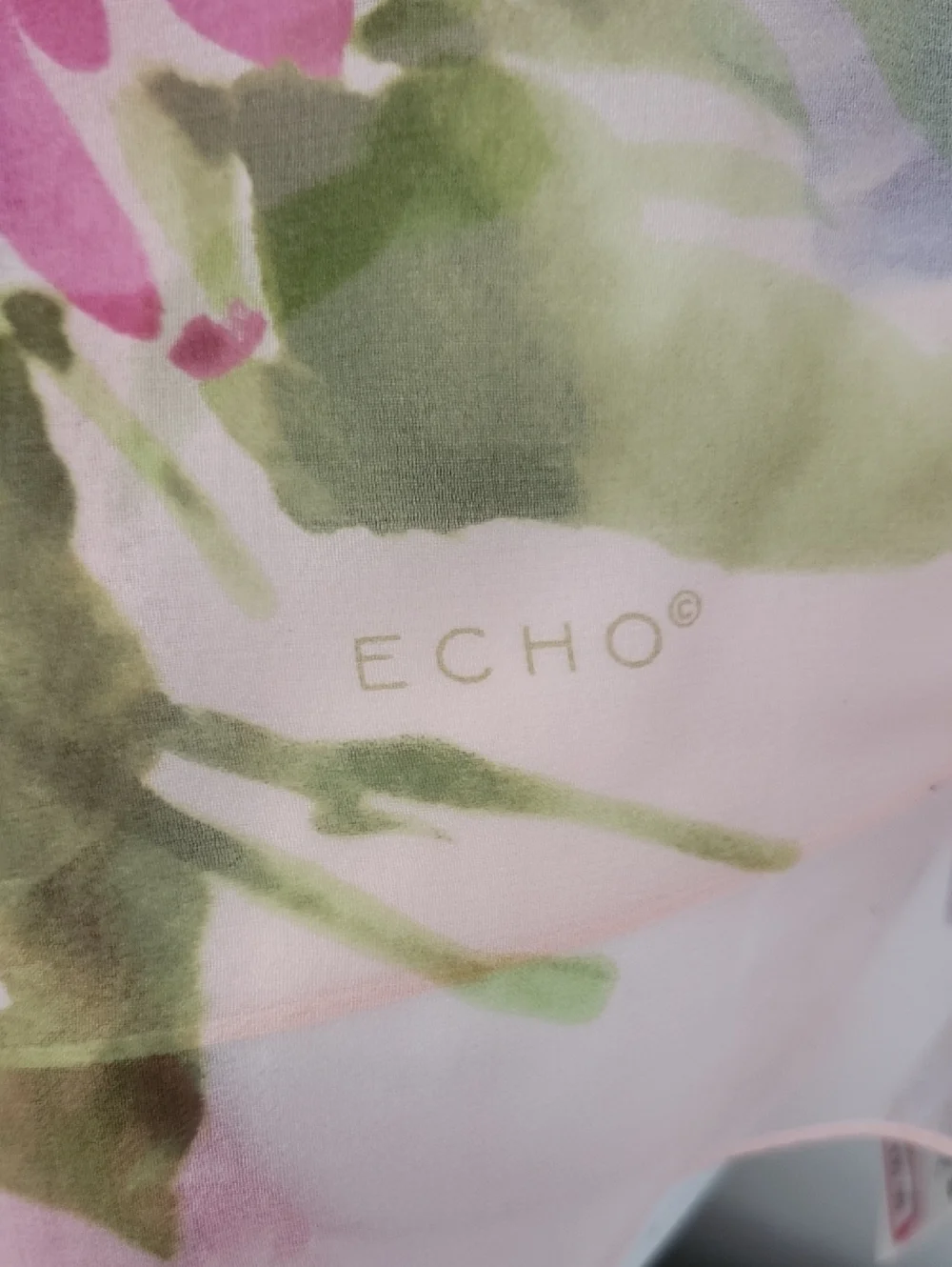 NWT Echo Pink Floral Watercolor Print Lightweight Silk Sheer Scarf - Picture 2 of 12